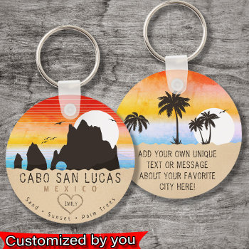 Cabo San Lucas Mexico Beach The Arch Vintage 60s Keychain by Outdoorsouvenir at Zazzle