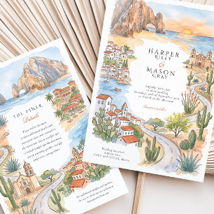Cabo San Lucas Mexico El Arco Beach Wedding Invitation