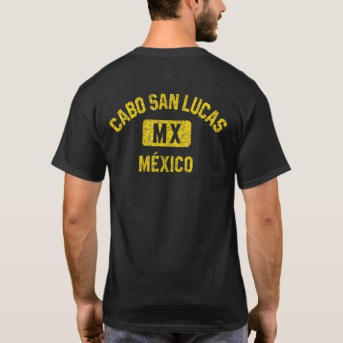 Cabo San Lucas Mexico Gym Style Distressed Amber P T_Shirt