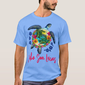 Cabo San Lucas Mexico Sea Turtle Hibiscus Summer T-Shirt