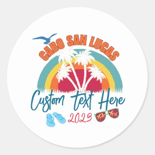 Cabo San Lucas Mexico Vacation Personalization  Classic Round Sticker
