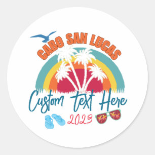 Cabo San Lucas Mexico Vacation Personalization  Classic Round Sticker