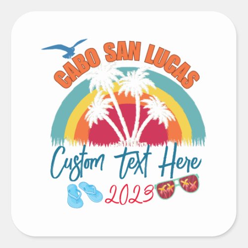 Cabo San Lucas Mexico Vacation Personalization  Square Sticker