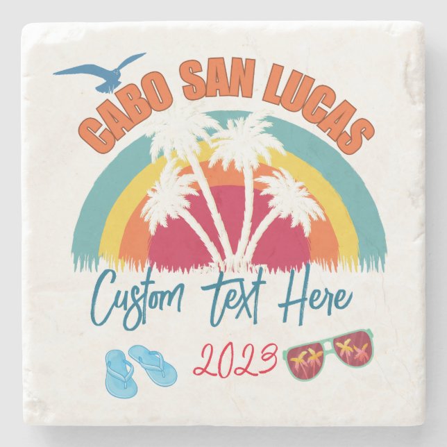 Cabo San Lucas Mexico Vacation Personalization  Stone Coaster (Front)