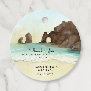Cabo San Lucas Mexico Watercolor Favor Tags