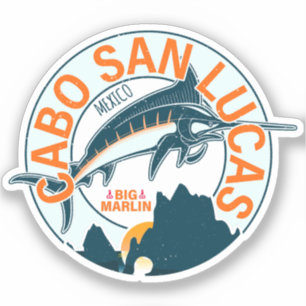 Cabo San Lucas Nautical Fishing Sailfish Vintage Sticker