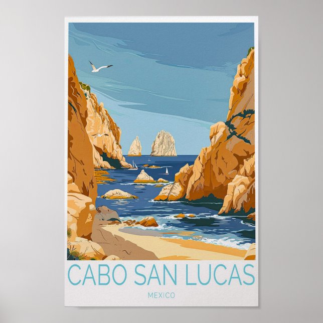 Cabo San Lucas Poster, Mexico Travel Wall Art (Front)