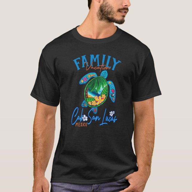 Cabo San Lucas Sea Turtle Mexico Matching Family V T-Shirt (Front)