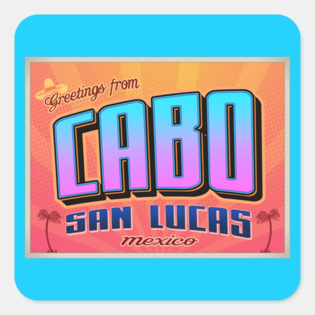 CABO SAN LUCAS SQUARE STICKER (Front)