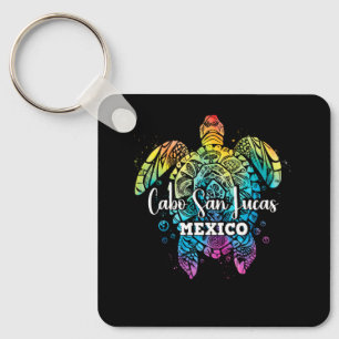 Cabo San Lucas Tie Dye Sea Turtle Matching Family Keychain