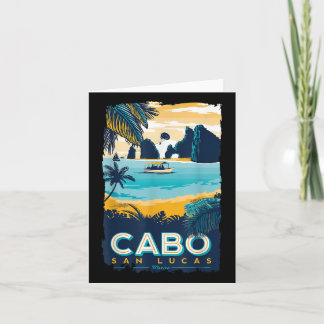Cabo San Lucas Tropical Beach Mexico Travel Vintag Card