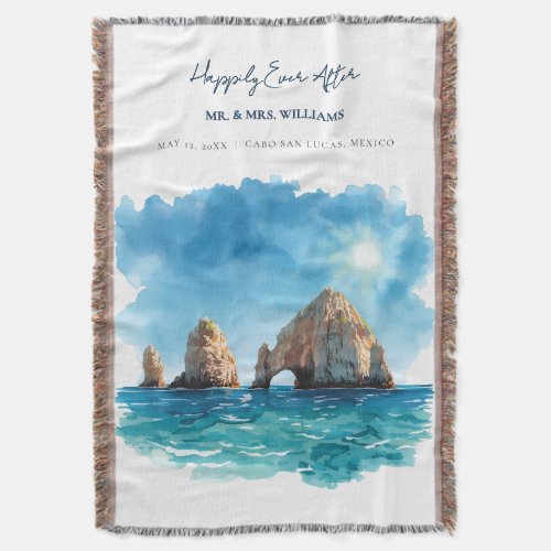 Cabo San Lucas Watercolor Happily Ever After