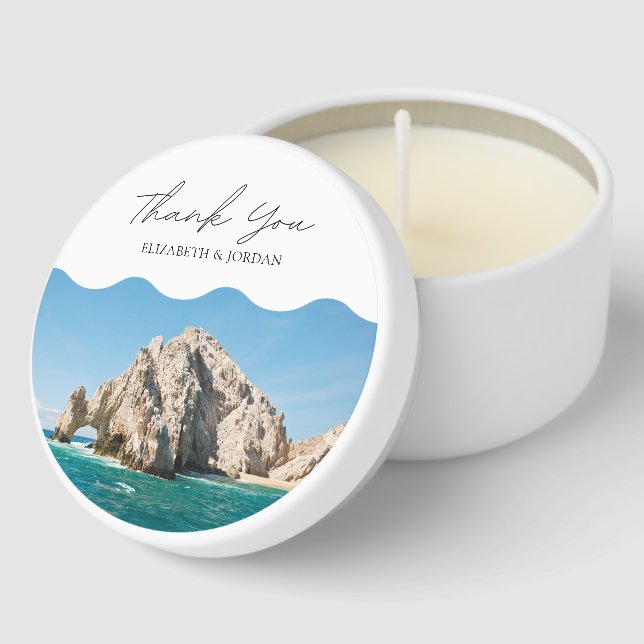 Cabo San Lucas Wedding Favor Thank You Candles Mini Candle Favors (Corner)