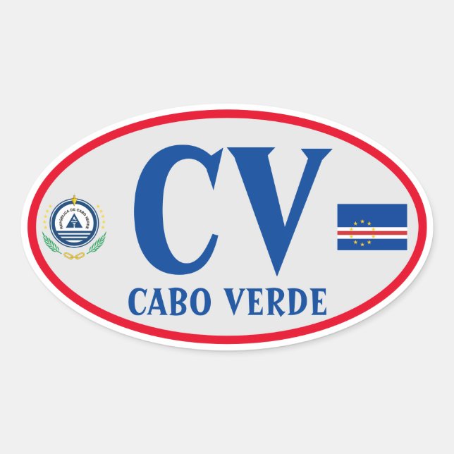 Cabo Verde / Cape Verde Oval Stickers (Front)
