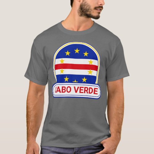 Cabo Verde Country Badge Cabo Verde Flag T_Shirt