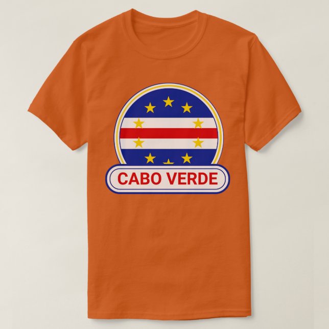 Cabo Verde Country Badge Cabo Verde Flag T-Shirt (Design Front)