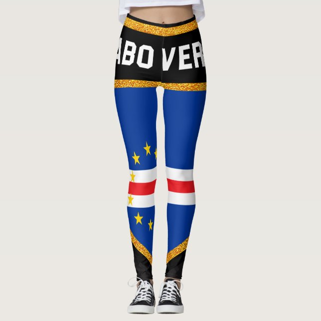 Cabo Verde Flag Leggings (Front)