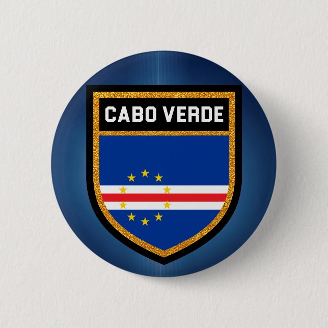 Cabo Verde Flag Pinback Button (Front)