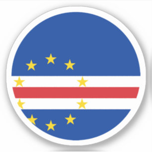 Cabo Verde Flag Round Sticker