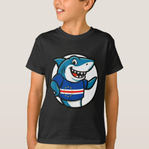 Cabo Verde Flag Shark Funny Cabo Verdean  T-Shirt