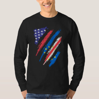Cabo Verdean American Patriot Grown Heart Flag Str T-Shirt