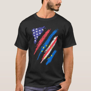 Cabo Verdean American Patriot Grown Heart Flag Str T-Shirt