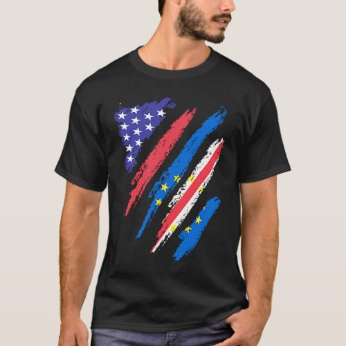 Cabo Verdean American Patriot Grown Heart Flag Str T_Shirt