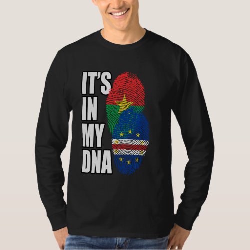 Cabo Verdean And Burkinab Mix Dna Flag Heritage T_Shirt