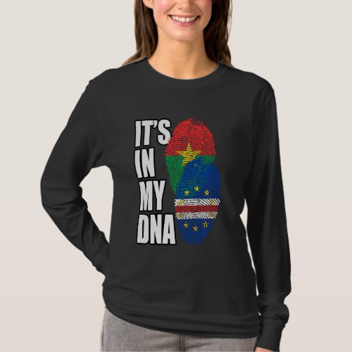 Cabo Verdean And Burkinab Mix Dna Flag Heritage T_Shirt