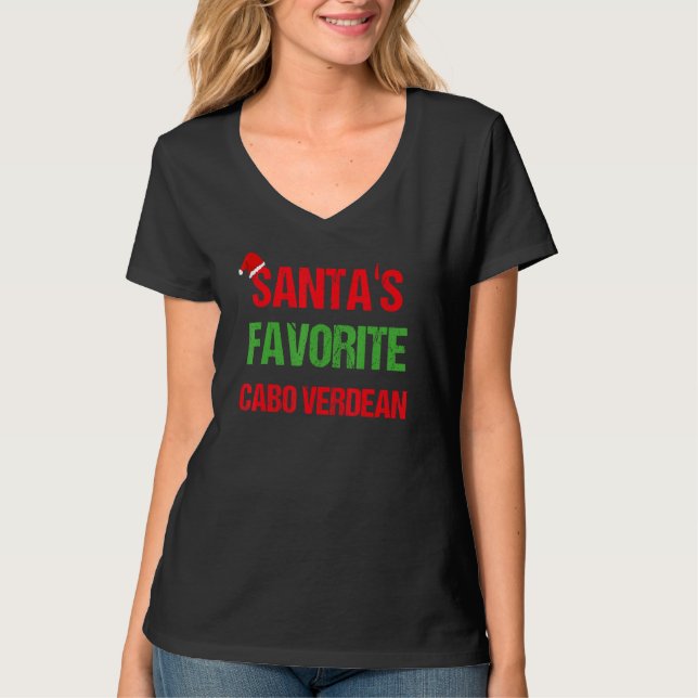 Cabo Verdean Funny Cabo Verde Pajama Christmas T-Shirt (Front)