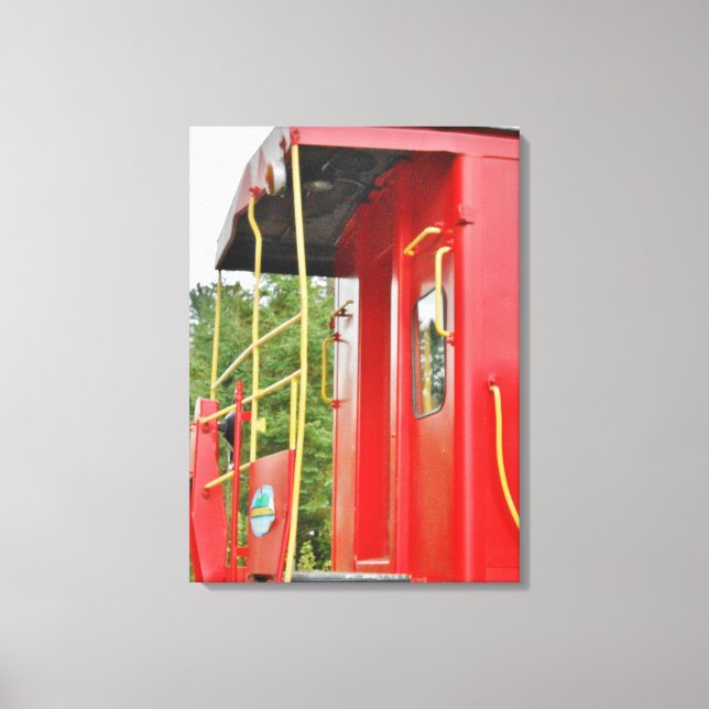 Caboose Adirondack Train Scenery Canvas Print (Front)