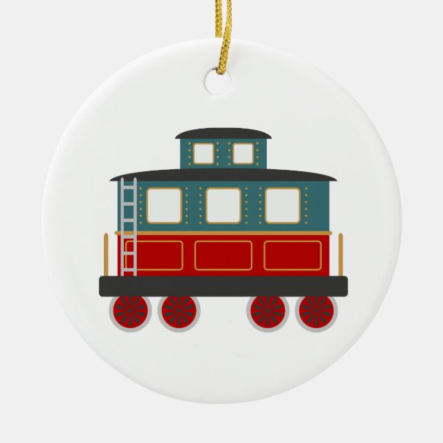 Caboose Ceramic Ornament (Front)