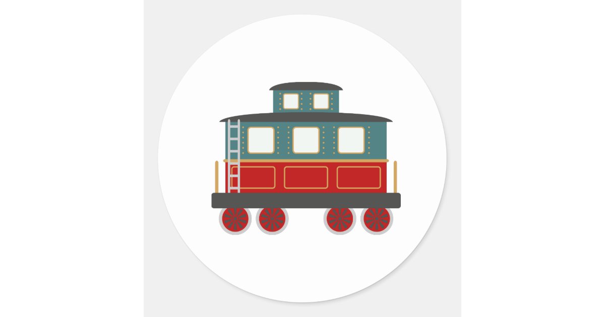 Caboose Classic Round Sticker | Zazzle