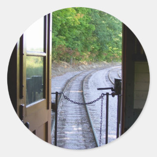 caboose view classic round sticker