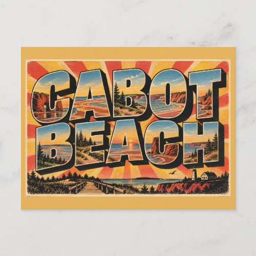 Cabot Beach PEI Red Cliffs Sandstone Dunes Art Postcard