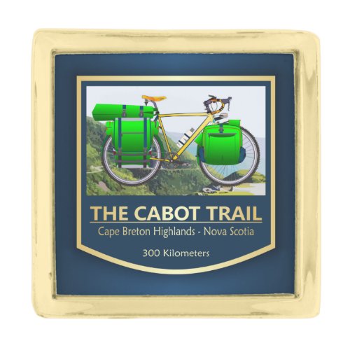 Cabot Trail bike2 Gold Finish Lapel Pin