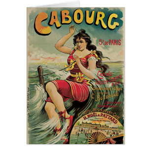 Cabourg, France Beach Resort, Vintage Travel Art Cards