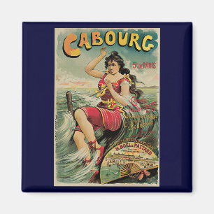 Cabourg, France Beach Resort, Vintage Travel Art Magnet