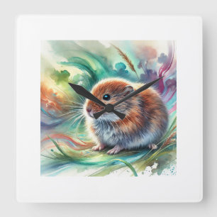 Cabrera vole 081024AREF136 - Watercolor Square Wall Clock