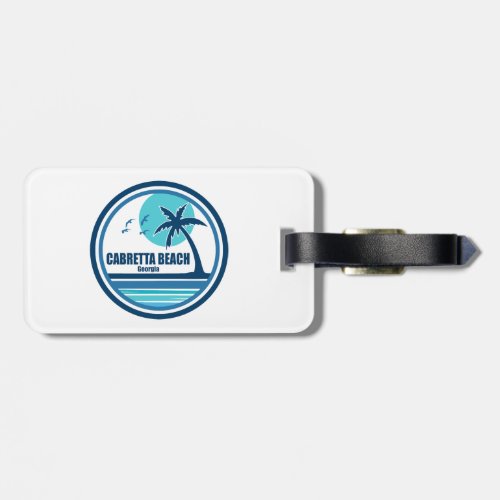 Cabretta Beach Georgia Palm Tree Birds Luggage Tag