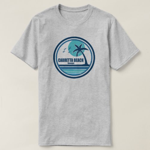 Cabretta Beach Georgia Palm Tree Birds T_Shirt