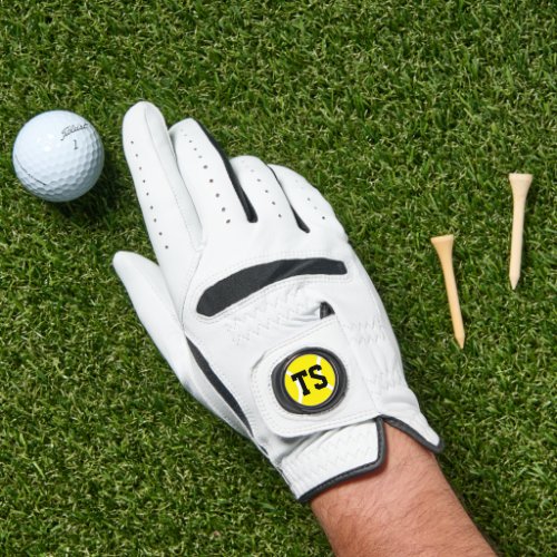 Cabretta leather golf gloves with tennis ball logo