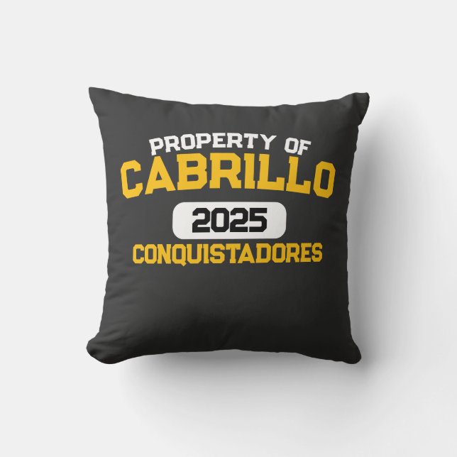 Cabrillo Library Hoodie Throw Pillow (Front)