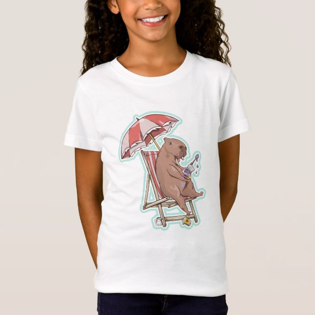 CABYBARA  ON A DECK CHAIR T-Shirt (Front)