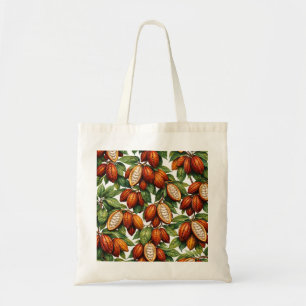 Cacao Pods Tropical Botanical Pattern Tote Bag