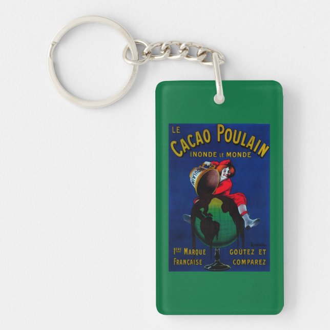 Cacao Poulain Vintage PosterEurope Keychain (Front)