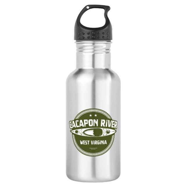 Cacapon River, West Virginia Stainless Steel Water Bottle (Front)