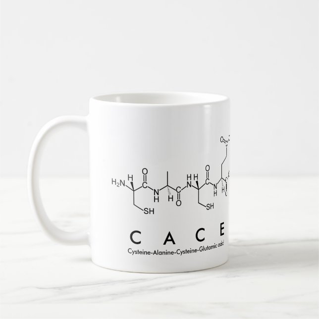 Cace peptide name mug (Left)