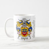 Caceres, the Origin, the Meaning and the Crest Coffee Mug (Left)