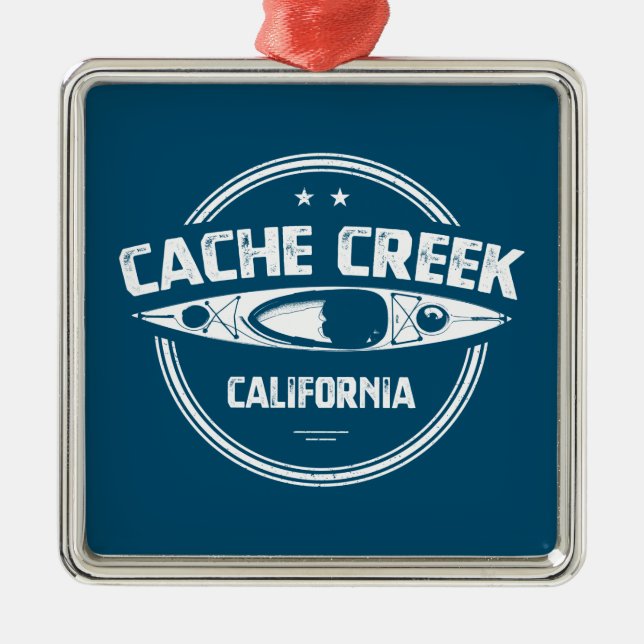 Cache Creek California Kayaking Metal Ornament (Front)